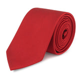 Luxury Plain Red Woven Silk Tie