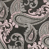 Black, Pink and Grey Luxury Paisley Silk Tie