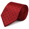 Red Silk Tie With Black Polka Dots