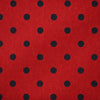 Red Silk Tie With Black Polka Dots