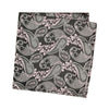 Black, Pink and Grey Luxury Paisley Silk Handkerchief
