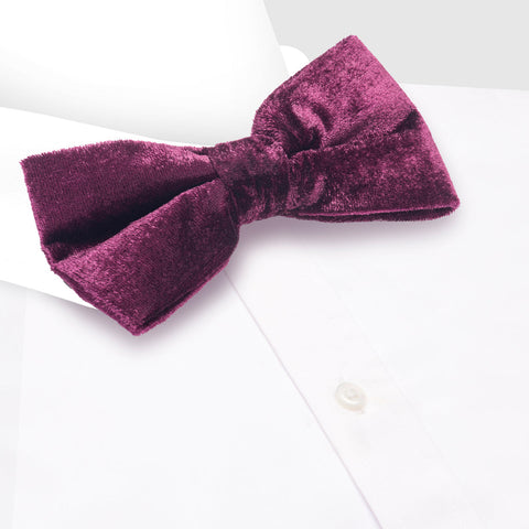 Wine Velvet Pre-Tied Bow Tie