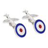 Sterling Silver Spitfire Cufflinks with RAF Roundel Clasp