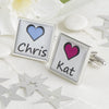 Personalised Hearts & Names Cufflinks