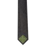 Charcoal Herringbone Textured Slim Tie