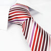 Red, Pink and Purple Striped Woven Silk Tie