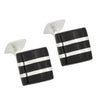 Sterling Silver Onyx Wave Cufflinks