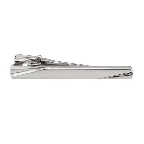 Double Ended Cut Silver Plated Tie Bar