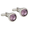 Large Pink Crystal Cufflinks