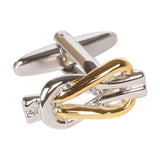 Two Toned Gold and Silver Reef Knot Cufflinks