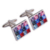 Mixed Swarovski Crystals Cufflinks