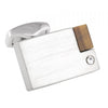 Brushed Rhodium Cufflinks with Crystal & Tiger Eye Stone