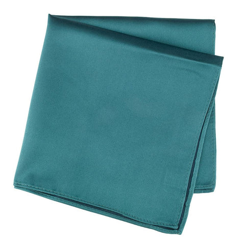 Plain Teal Silk Handkerchief