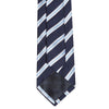 Navy With White and Blue Stripes Silk Tie