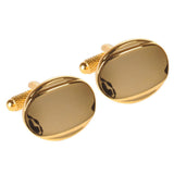 Golden Oval Curved Cufflinks