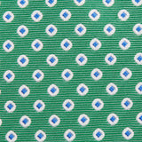 Green & Blue Oxford Spot Woven Silk Tie