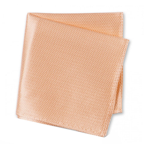 Peach Herringbone Silk Handkerchief