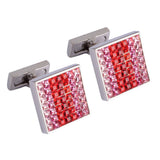 Pink & Red mixed Swarovski Crystal Squares  Cufflinks