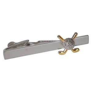 Crossed Golf Clubs Tie Bar