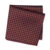 Navy & Orange Lattice Silk Handkerchief