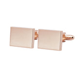 Rose Gold Rectangle Initial Cufflinks