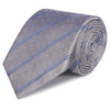 Grey Classic Textured Silk Club Stripe Tie