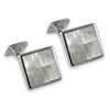Sterling Silver Four Squared Mother of Pearl Cufflinks