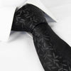 Black Leaf Jacquard Silk Tie