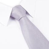 Pastel Lilac Textured Woven Silk Tie
