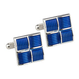 Four Squared Blue Cufflinks