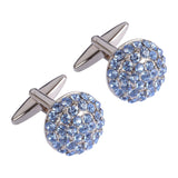 Blue Crystal Circles Cufflinks