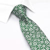 Green & White Daisy Chain Floral Silk Tie