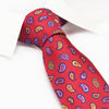 Red Paisley Tear Drop Silk Tie