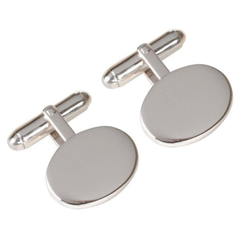 Sterling Silver Oval Cufflinks