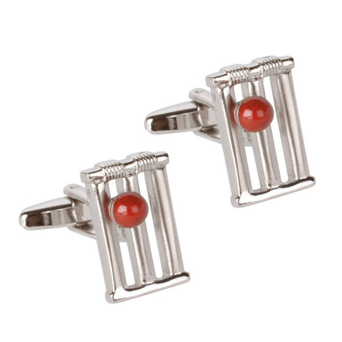 Cricket Stumps, and Ball Cufflinks