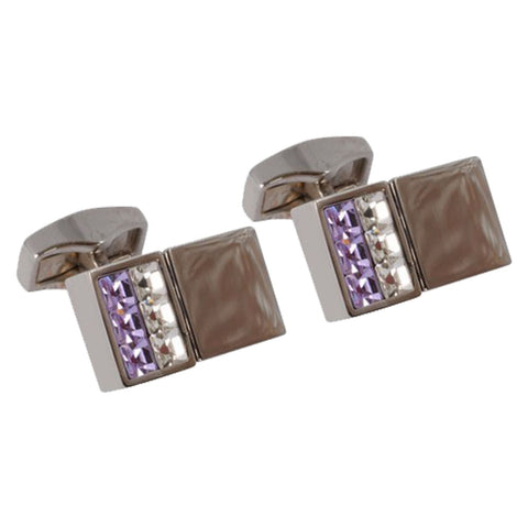 Tanzanite White Swarvoski Crystal Cufflinks