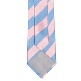 Pink & Blue Woven Striped Silk Tie