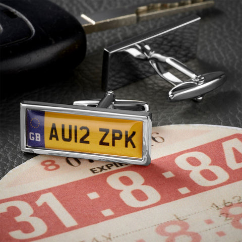 Personalised Number Plate Cufflinks