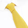 Mustard Knitted Square Cut Silk Tie