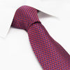 Red & Navy Dogtooth Silk Tie