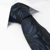 Navy Rose Woven Silk Tie