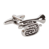 Rhodium Plated Trumpet Cufflinks