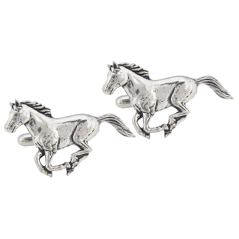 Pewter Galloping Horse Cufflinks