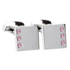 Light Pink Swarovski Crystal Square Cufflinks