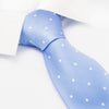 Light Blue Polka Dot Woven Silk Tie