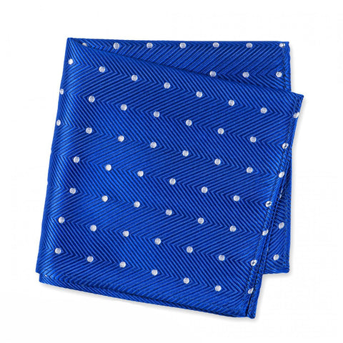 Royal Blue Aztec Polka Dot Silk Handkerchief