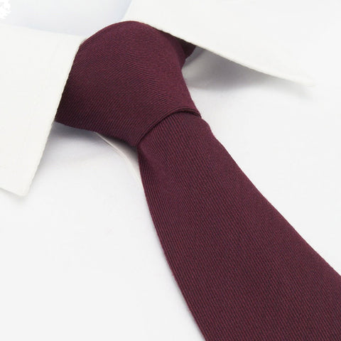 Plain Wine Wool Mix Tie
