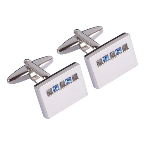 Blue Crystal Squares  Cufflinks