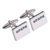 Blue Crystal Squares  Cufflinks