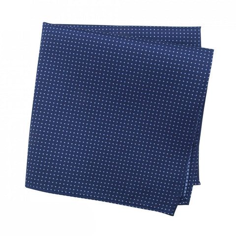 Navy Neat Pin Dot Silk Handkerchief